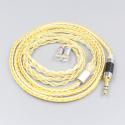 8 Core OCC Silver Gold Plated Braided Earphone Cable For Sennheiser IE8 IE8i IE80 IE80s Metal Pin