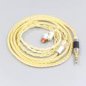 8 Core OCC Silver Gold Plated Braided Earphone Cable For Sony XBA-H2 XBA-H3 XBA-Z5 xba-A3 xba-A2