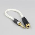 Various length plugs 8 Cores Pure 99% Silver Headphone Earphone Cable For 3.5mm xlr 6.5 2.5mm male to 4.4mm female