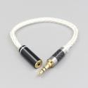 Various length plugs 8 Cores Pure 99% Silver Headphone Earphone Cable For 4.4mm xlr 6.5 3.5mm male to 2.5mm female
