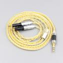 6.5mm xlr 2.5mm 4.4mm 8 Core Silver Gold Plated Braided Earphone Headphone Cable For Audio-Technica ATH-R70X