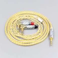 8 Core Silver Gold Plated Earphone Cable For Verum 1 One Headset L Shape 3.5mm Pin Headphone