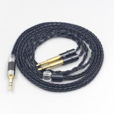 6.5mm 2.5mm 4.4mm XLR 8 Core Silver Plated Black Earphone Cable For Meze 99 Classics NEO NOIR Headset Headphone