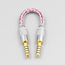 4.4mm Balanced Male to 4.4mm Balanced Male Audio Adapter 16 Core Silver OCC OFC Mixed Braided Cable 