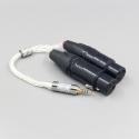 99% Pure Silver 8 Core Headphone Earphone Cable For 3.5m 2.5mm 4.4mm 6.5mm To Dual XLR 3 pole Female