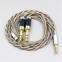 Type6 756 core 7n Litz OCC Silver Plated Earphone Cable For 3.5mm to Dual 6.5mm Male mixer power amplifier 2 core 2.8mm