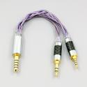 Type2 1.8mm 140 cores litz 7N OCC 4.4mm Male to 2.5mm Male + 3.5mm male GND cable for Sound Tiger DAP