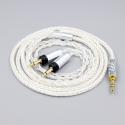 8 Core Silver Plated OCC Earphone Cable For Focal Clear Elear Elex Elegia Stellia Dual 3.5mm headphone plug