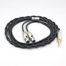 Nylon 99% Pure Silver Palladium Graphene Gold Shield Cable For Audeze LCD-3 LCD-2 LCD-X LCD-XC LCD-4z LCD-MX4 2 core