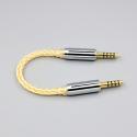 0.15m 4.4mm Male to Male 99.99% Ultra Pure Silver + Gold Plated Earphone DIY Custom Cable 