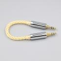 0.15m 3.5mm Male to Male 99.99% Ultra Pure Silver + Gold Plated Earphone DIY Custom Cable 