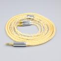 8 Core 99% 7n Pure Silver 24k Gold Plated Earphone Cable For Audio Technica ATH-ADX5000 ATH-MSR7b 770H 990H A2DC Headpho