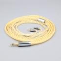 8 Core 99% 7n Pure Silver 24k Gold Plated Earphone Cable For 0.78mm 2pin BA Westone W4r UM3X UM3RC JH13 High Step