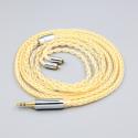 8 Core 99% 7n Pure Silver 24k Gold Plated Earphone Cable For UE Live UE6Pro Lighting SUPERBAX IPX