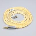 8 Core 99% 7n Pure Silver 24k Gold Plated Earphone Cable For 0.78mm Flat Step JH Audio JH16 Pro JH11 Pro 5 6 7 2pin