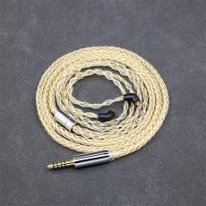 8 Core 99% 7n Pure Silver 24k Gold Plated Earphone Cable For Etymotic ER4SR ER4XR ER3XR ER3SE ER2XR ER2SE