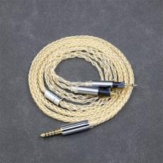 8 Core 99% 7n Pure Silver 24k Gold Plated Earphone Cable For Abyss Diana v2 phi TC X1226lite 1:1 headphone pin