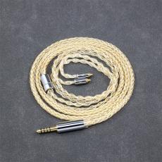 8 Core 99% 7n Pure Silver 24k Gold Plated Earphone Cable For AKG N5005 N30 N40 MMCX 