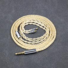 8 Core 99% 7n Pure Silver 24k Gold Plated Earphone Cable For Acoustune HS 1695Ti 1655CU 1695Ti 1670SS