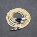 8 Core 99% 7n Pure Silver 24k Gold Plated Earphone Cable For Mr Speakers Alpha Dog Ether C Flow Mad Dog AEON headphone