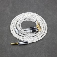 2.5mm 4.4mm 99% Pure Silver 8 Core Headphone Earphone Cable For Verum 1 One Headset L Shape 3.5mm Pin Headphone