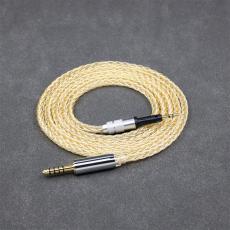 8 Core 99% 7n Pure Silver 24k Gold Plated Earphone Cable For Sennheiser HD6 HD7 HD8 MIX DJ HD595
