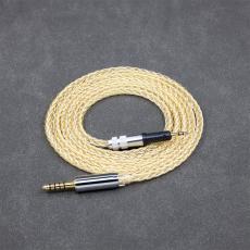 8 Core 99% 7n Pure Silver 24k Gold Plated Earphone Cable For Audio Technica ATH-M50x ATH-M40x ATH-M70x ATH-M60x