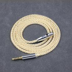 8 Core 99% 7n Pure Silver 24k Gold Plated Earphone Cable For AKG K371BT Beyerdynamic DT177x GO Pioneer HDJ-X10 Sennheise