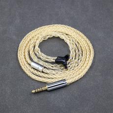 8 Core 99% 7n Pure Silver 24k Gold Plated Earphone Cable For Sony MDR-EX1000 MDR-EX600 MDR-EX800 MDR-7550
