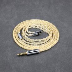 8 Core 99% 7n Pure Silver 24k Gold Plated Earphone Cable For TANCHJIM ORIGIN Oxygen 4U OLA lengthened extended 0.78mm pi