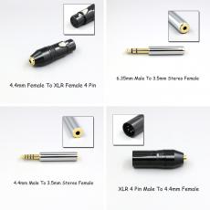 CNC 4.4mm 3.5mm 2.5mm XLR 4pin 6.35mm Male To Female Jack Converter Adapter Cable Resistance 0Ω to 300Ω 