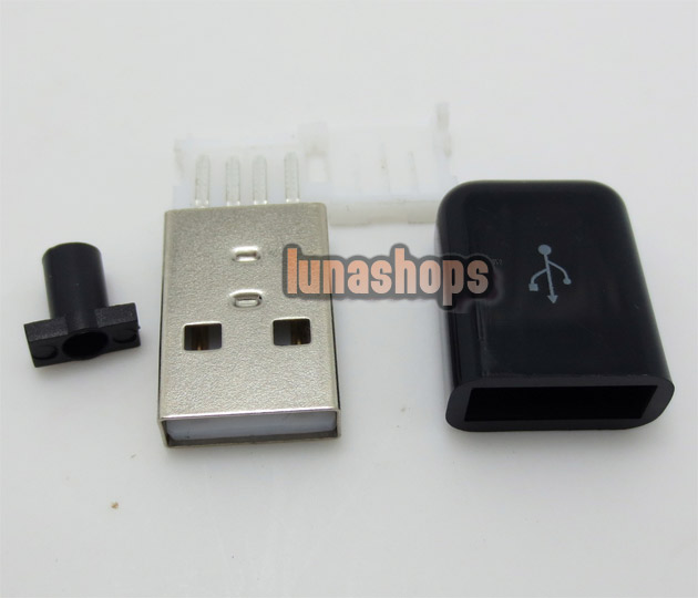 Black/White USB 2.0B Male Soldering Adapter With shell For Diy Custom Cable LGZ-A88