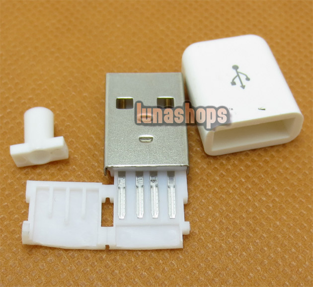 Black/White USB 2.0B Male Soldering Adapter With shell For Diy Custom Cable LGZ-A88