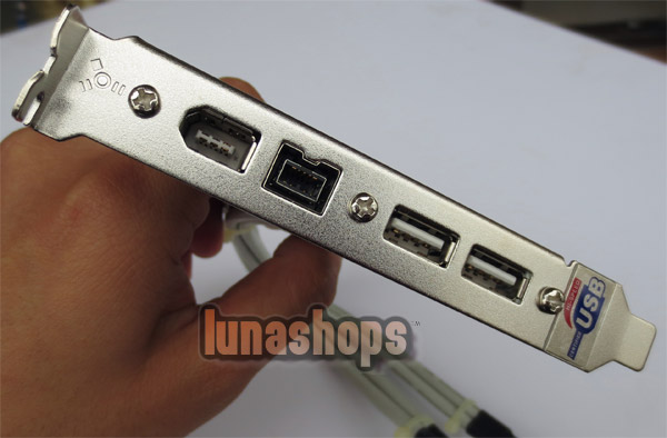 2 Port USB 2.0 + Firewire IEEE 1394 1394B 6 + 9Pin Rear Bracket