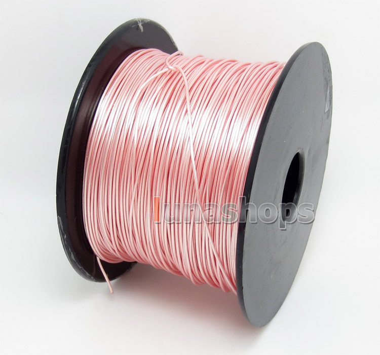 Pink 100m 32AWG Acrolink Silver Plated With Shielding Layer Signal Wire Cable 7/0.08mm2 Dia:0.9mm For DIY 