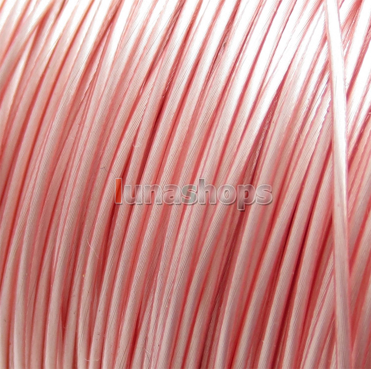 Pink 100m 32AWG Acrolink Silver Plated With Shielding Layer Signal Wire Cable 7/0.08mm2 Dia:0.9mm For DIY 
