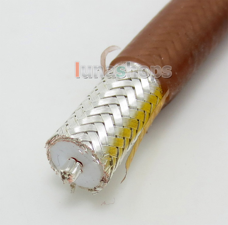 100cm Brown Skin Silver Plated + Shield Layer Speaker Audio Signal DIY Cable Dia:1cm RG800
