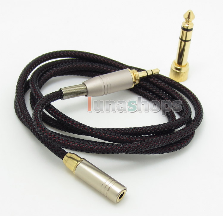1m 3.5mm Male To Female OFC Speaker Car Aux Hifi Extension Audio Sound Cable