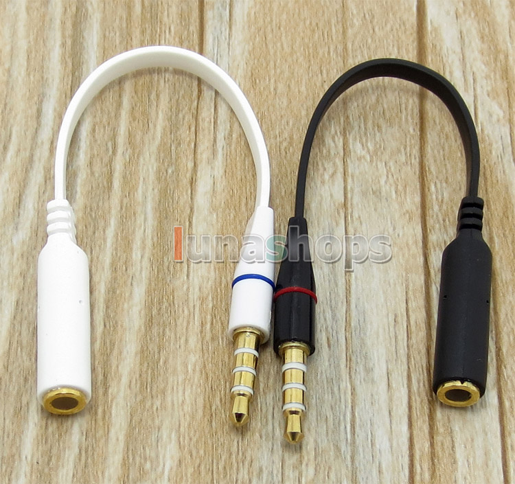 3.5mm 4 Poles Male to Female Cable Convertor for Iphone HTC Nokia Moto handfree headset