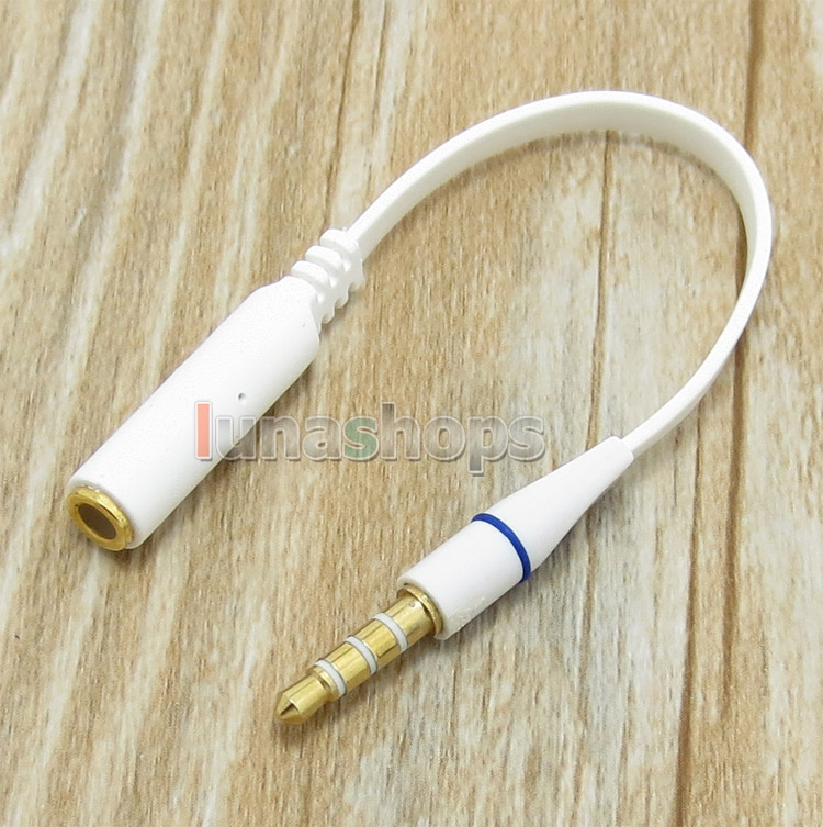 3.5mm 4 Poles Male to Female Cable Convertor for Iphone HTC Nokia Moto handfree headset