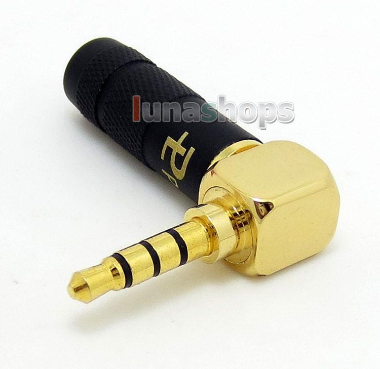 Pailiccs 3.5mm 4poles Black L Shape 90 Degree Audio Connector male adapter For DIY Solder