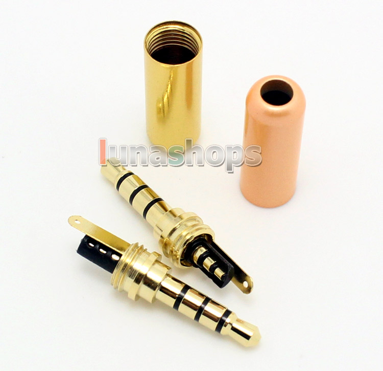 6 color 3.5mm 4 poles Stereo 24k Gold Audio soldering Adapter for Monster Sennheiser Headphone