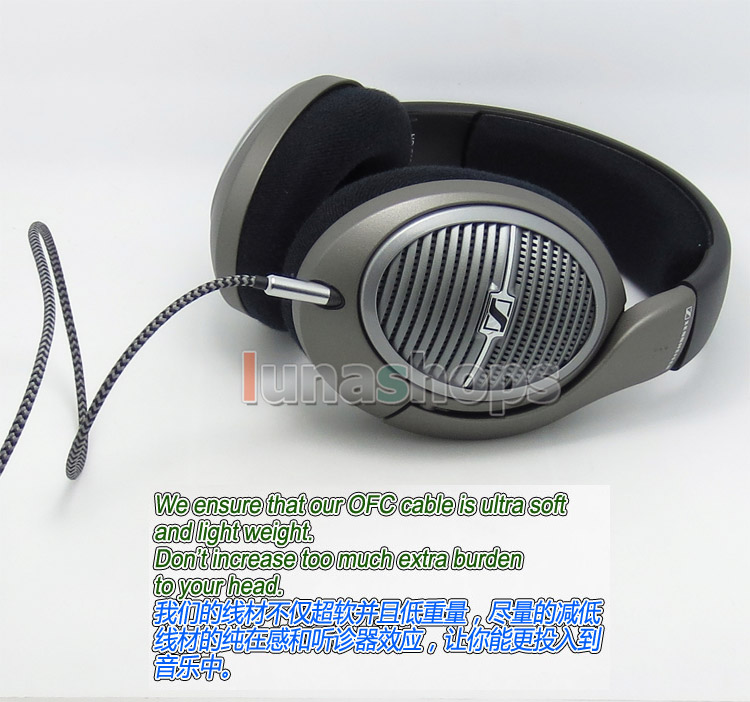5N OFC Soft Audio Cable For Sennheiser HD595 HD598 HD558 HD518 Headphone Earphone