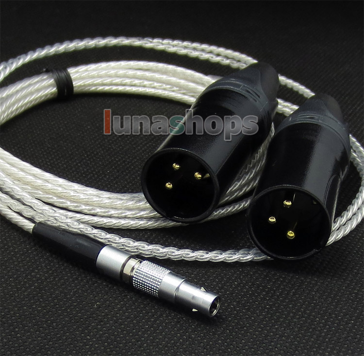 3pin XLR Male PCOCC + Silver Plated Cable for AKG K812 Reference Headphone Headset