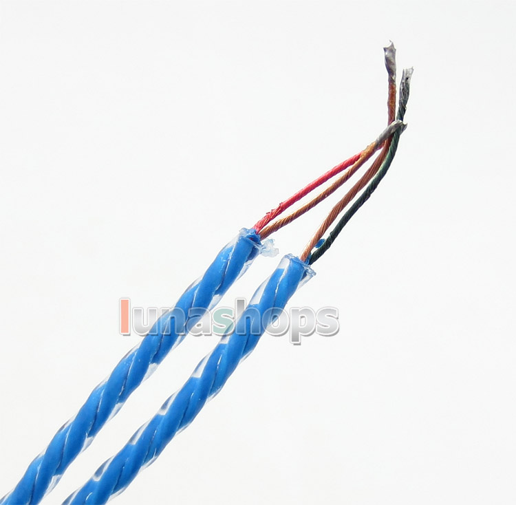 5n ofc blue Skin Soft Cord Headaphone Cable For Earphone diy or repair
