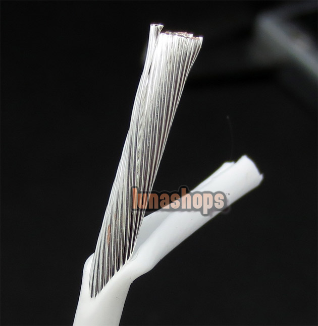 3 color 100cm   Skin Silver Plated Speaker Earphone Audio Signal DIY Cable Dia:3mm