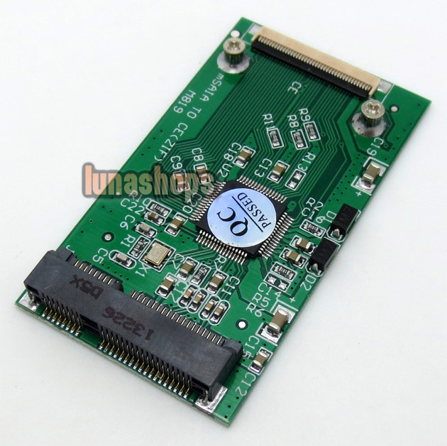 Mini PCI-e mSATA SSD To 40pin 1.8" ZIF Adapter Card 