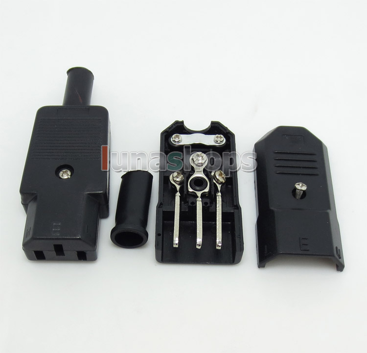 1pair For DIY Handmade Power Cable 3 ports Male Female 110-250V/10A set Adapter