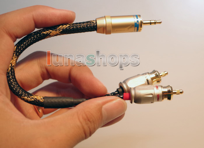 3.5mm Male to 2 RCA Male Audio Audiophile OCC Y Splitter Cable