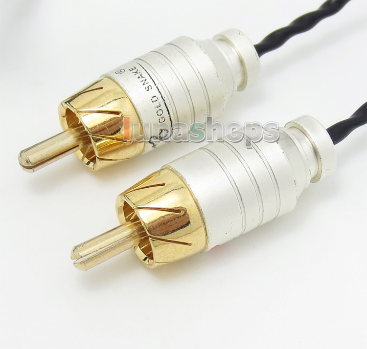 2m 3.5mm Male To 2 RCA CAR AUX HiFi Audio Cable For AMP Headphone etc.